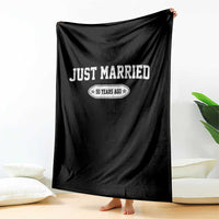 Just Married 50 Years Ago Throw Blanket 50th Wedding Anniversary Matching