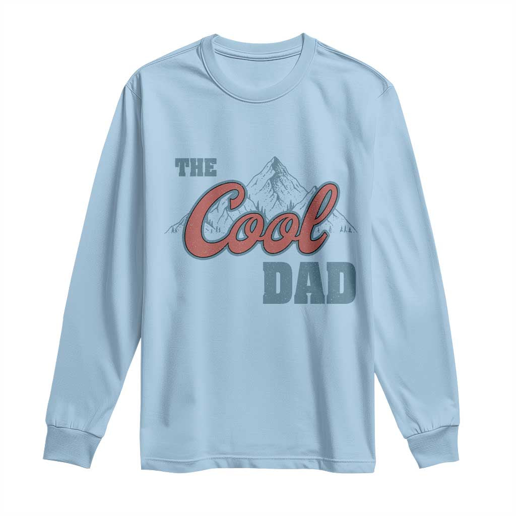 Light blue long-sleeve T-shirt with “The Cool Dad” graphic on the chest