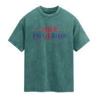Paul Baker Support Washed Cotton T-Shirt Retro Patriotic