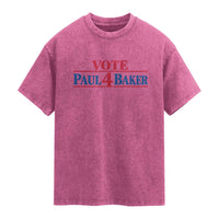 Paul Baker Support Washed Cotton T-Shirt Retro Patriotic