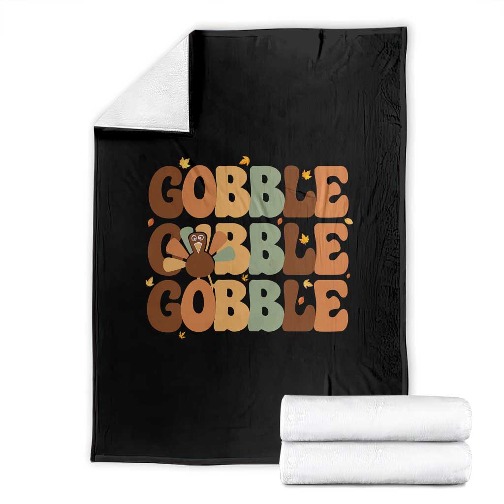 Thanksgiving Gobble Throw Blanket Fall Turkey Thankful Vibes - Wonder Print Shop