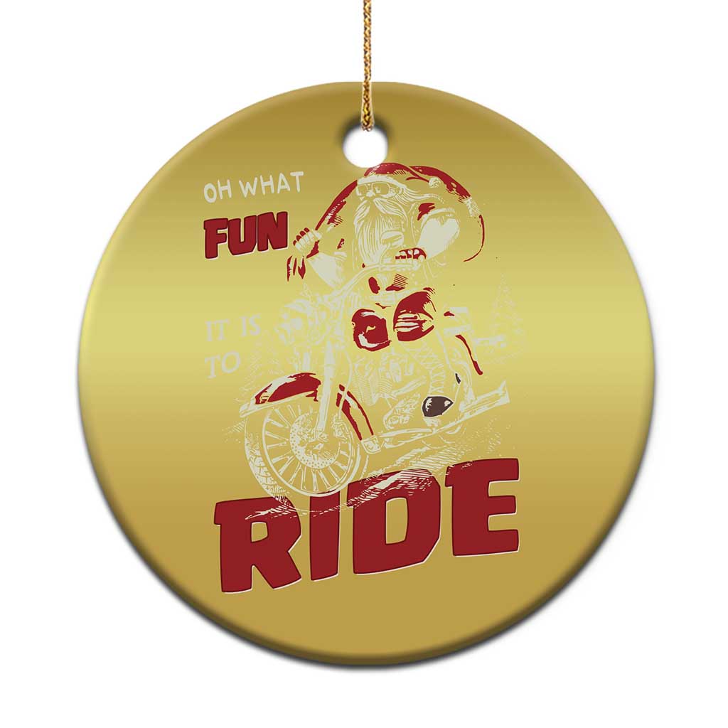 Funny Biker Christmas Ornament Oh What Fun It Is To Ride Santa Riding On A Motorcycle - Wonder Print Shop