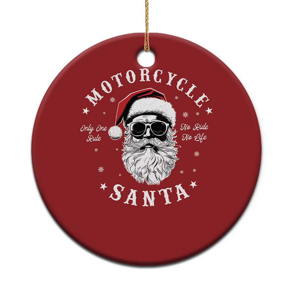 Funny Christmas Motorcycle Santa Christmas Ornament No Ride No Life Motorbike Rider Grandpa - Wonder Print Shop