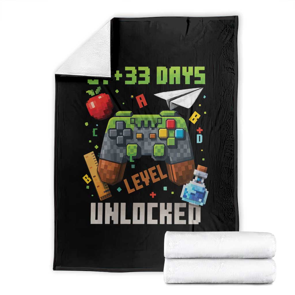 67 33 100 Days Level Unlocked Throw Blanket Gaming 100th Day of School Boys Kid
