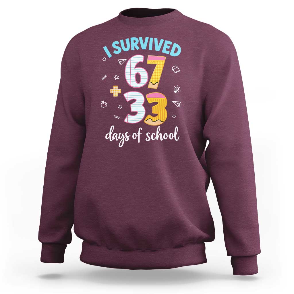 100 Days Of School 67 Funny Six Seven Meme Sweatshirt