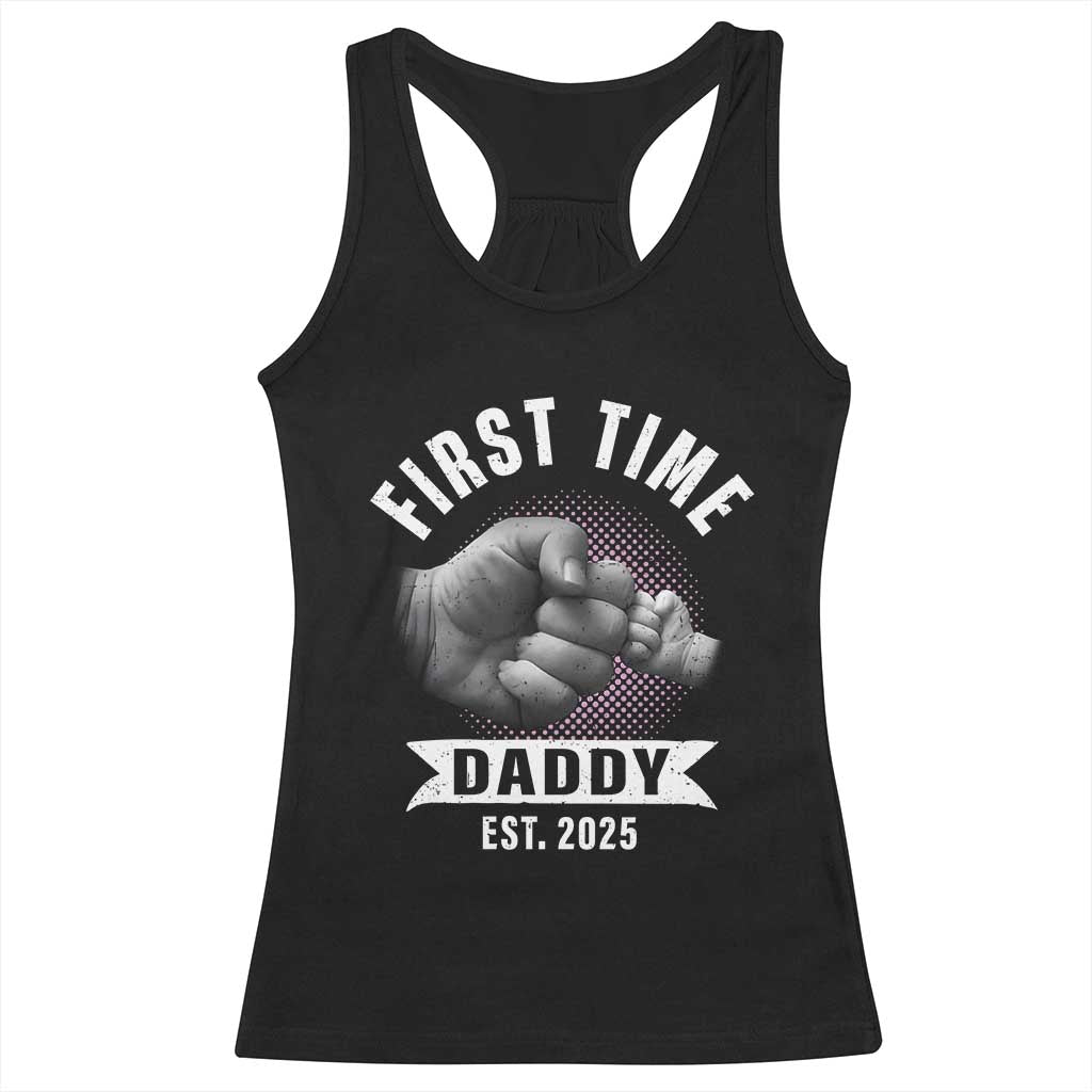 Girl Dad Est. 2025 Racerback Tank Top Fist Time Daddy To Be