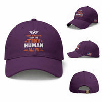 Funny New Dad Baseball Cap First Time Father Grandpa Keep Tiny Human Alive