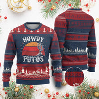Howdy Putos Knitted Sweatshirt Funny Cactus Retro Vintage - Wonder Print Shop