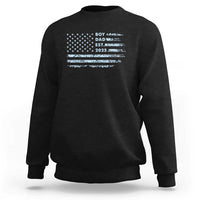 Boy Dad Est 2025 Sweatshirt American Flag First Fathers Day