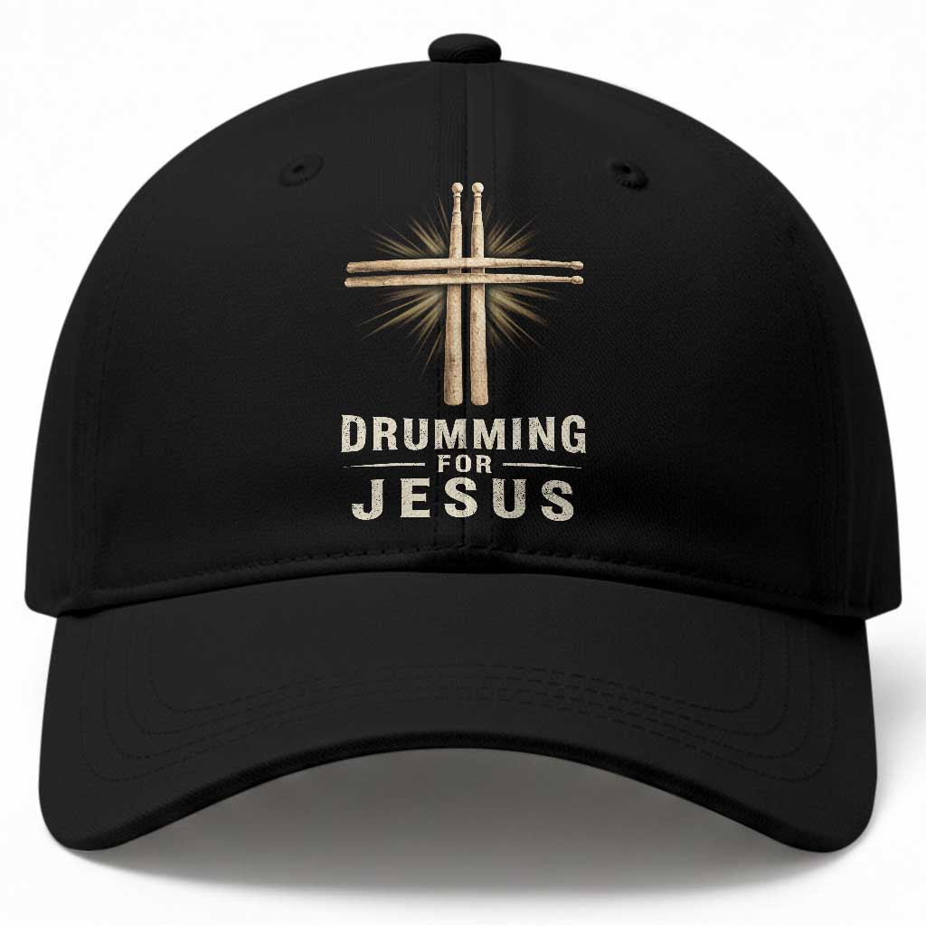 Christian Drummer Baseball Cap Drumming For Jesus Drumstick Cross Percussionist