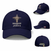 Christian Drummer Baseball Cap Drumming For Jesus Drumstick Cross Percussionist