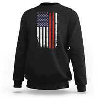 Patriotic Drummer Sweatshirt Percussionist Gift Drumming Drumsticks American Flag