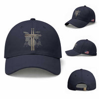 Christian Drummer Baseball Cap Drum Sticks Cross Percussionist Jesus Church
