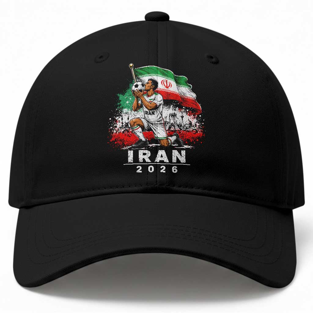 Iran Soccer 2026 Baseball Cap Retro Vintage Watercolors Iranian Persian World Football Fan