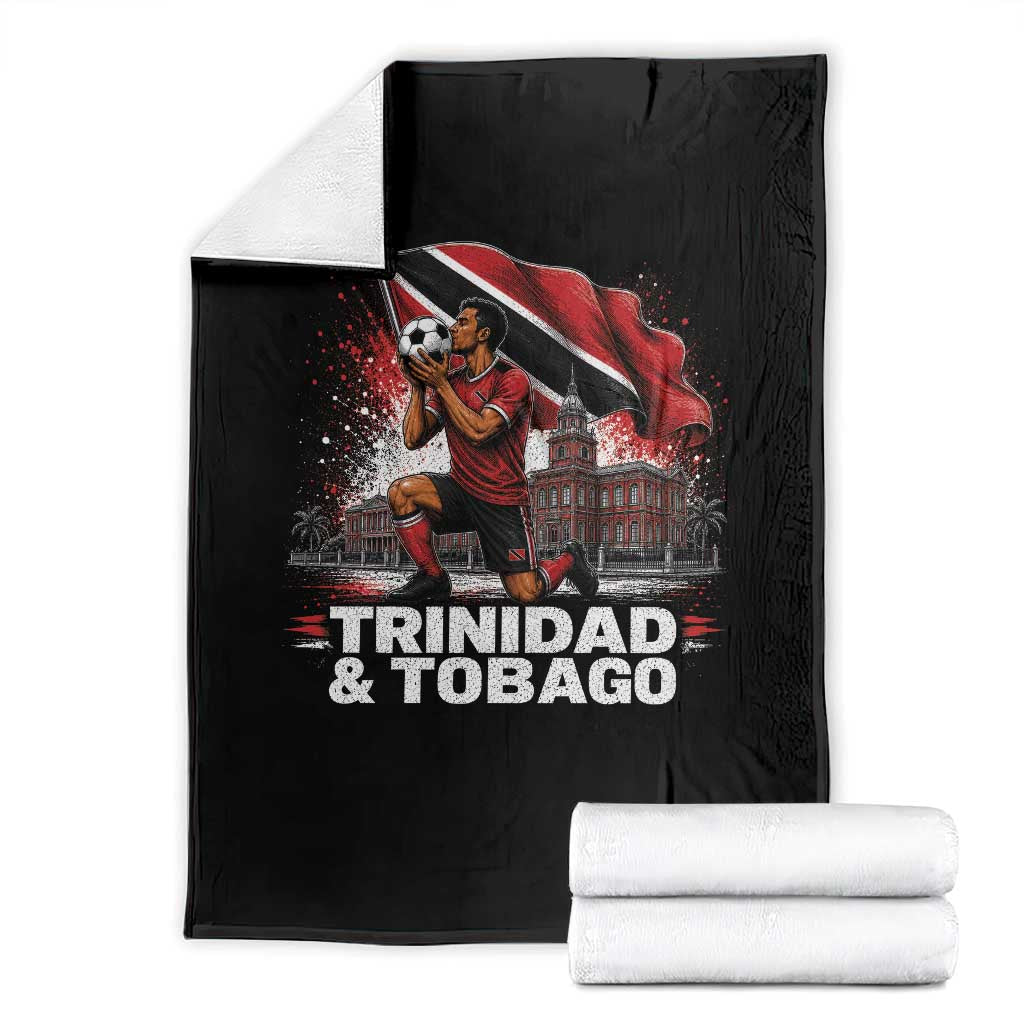 Trinidad and Tobago Soccer Throw Blanket Patriotic Football Fan Caribbean Pride Gift