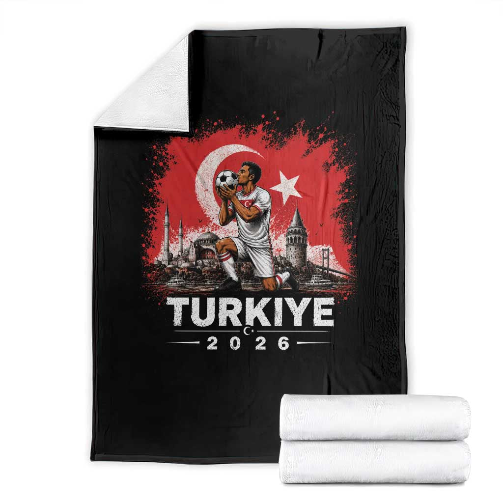 Turkish Soccer 2026 Throw Blanket Turkey Football Fan Vintage Turkish Pride