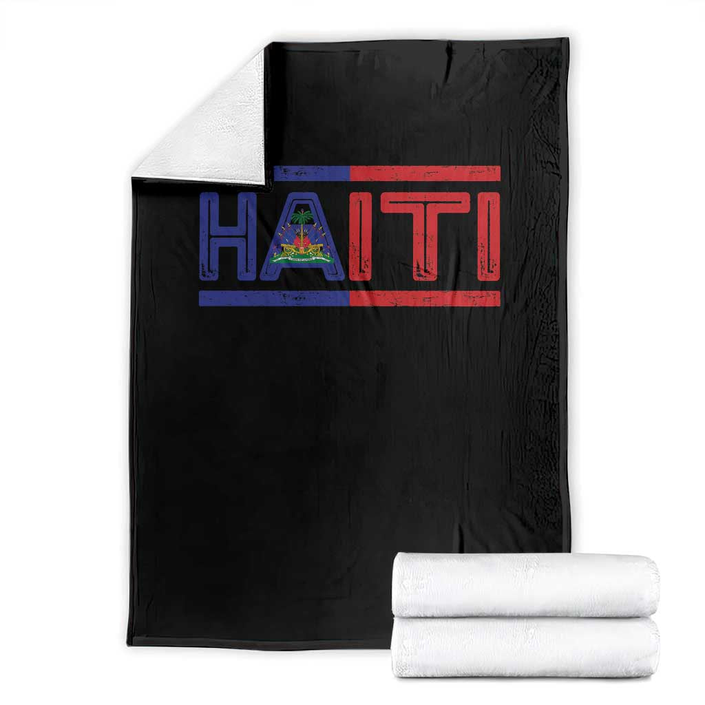 Haiti Flag Throw Blanket Vintage Haitian Pride Ayiti Roots