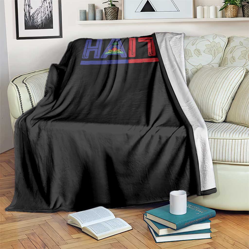 Haiti Flag Throw Blanket Vintage Haitian Pride Ayiti Roots