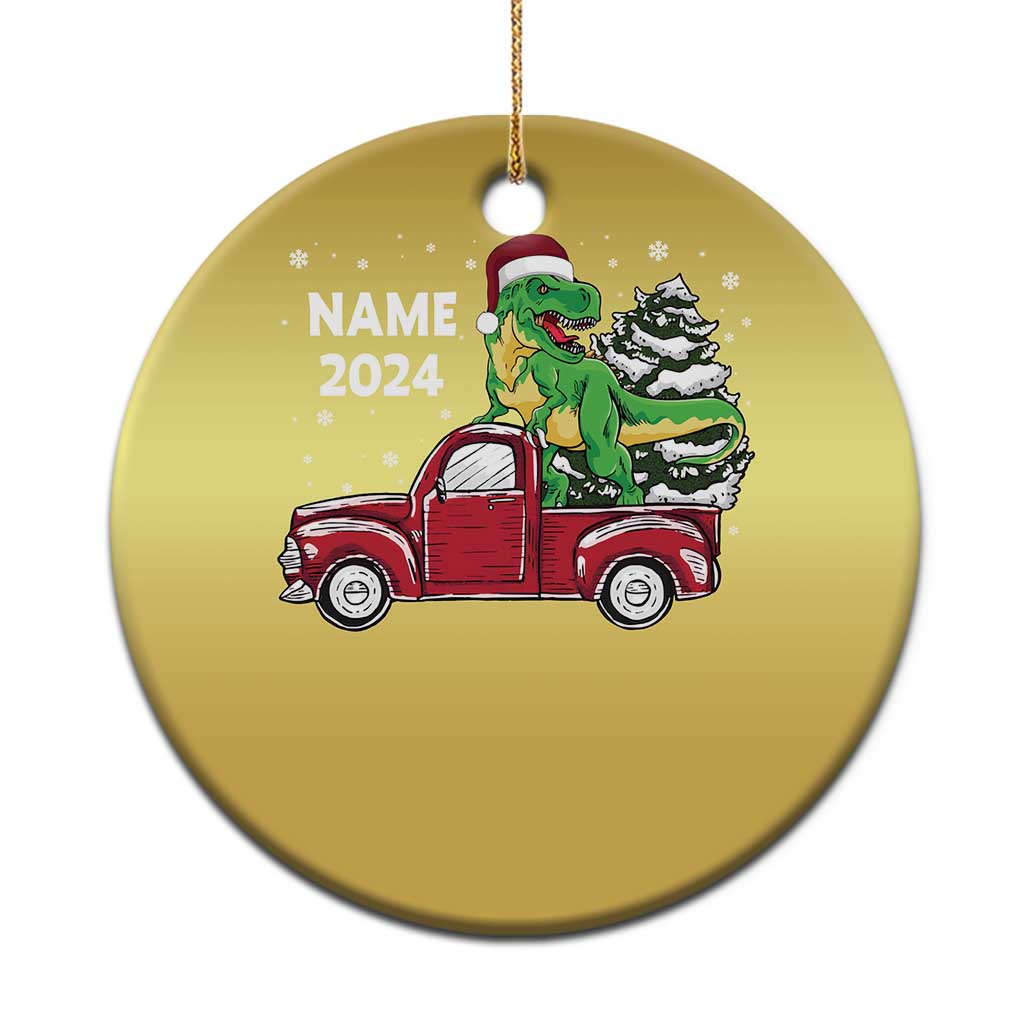 Personalized Dinosaur Christmas Christmas Ornament Custom Name Merry Rexmas Xmas Pet Dino Trex Red Truck Family - Wonder Print Shop