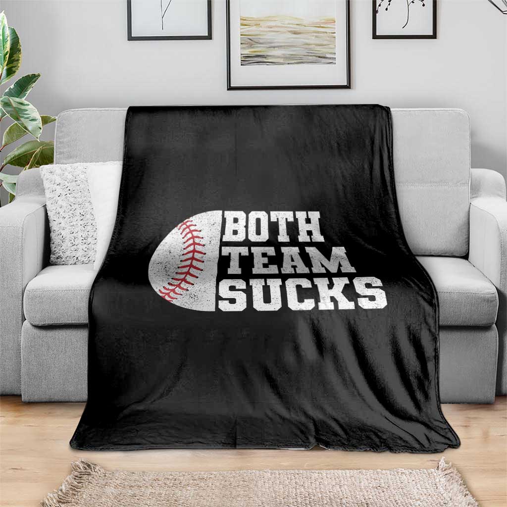 Funny Baseball Throw Blanket Both Teams Sucks Meme