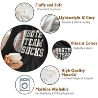 Funny Baseball Throw Blanket Both Teams Sucks Meme