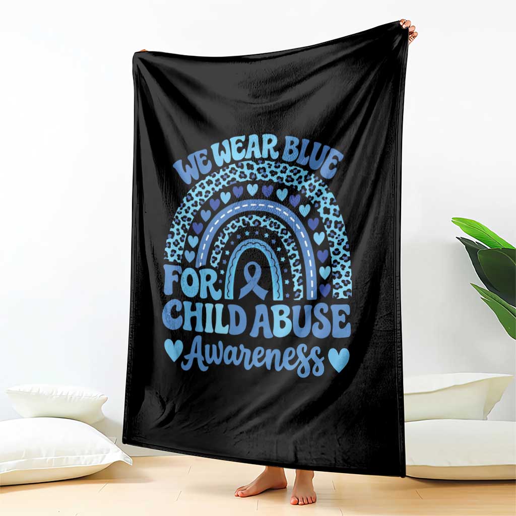 We Wear Blue Child Abuse Prevention Throw Blanket
