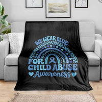 We Wear Blue Child Abuse Prevention Throw Blanket