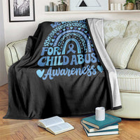 We Wear Blue Child Abuse Prevention Throw Blanket