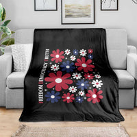 Subtle FDT Throw Blanket Boho Floral Red White Blue Social Justice - Wonder Print Shop