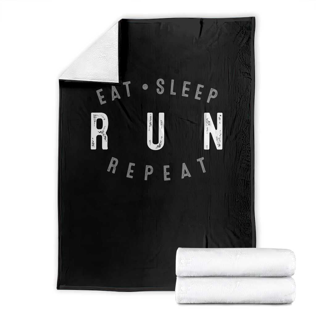 Eat Sleep Run Repeat Throw Blanket Marathon Runner