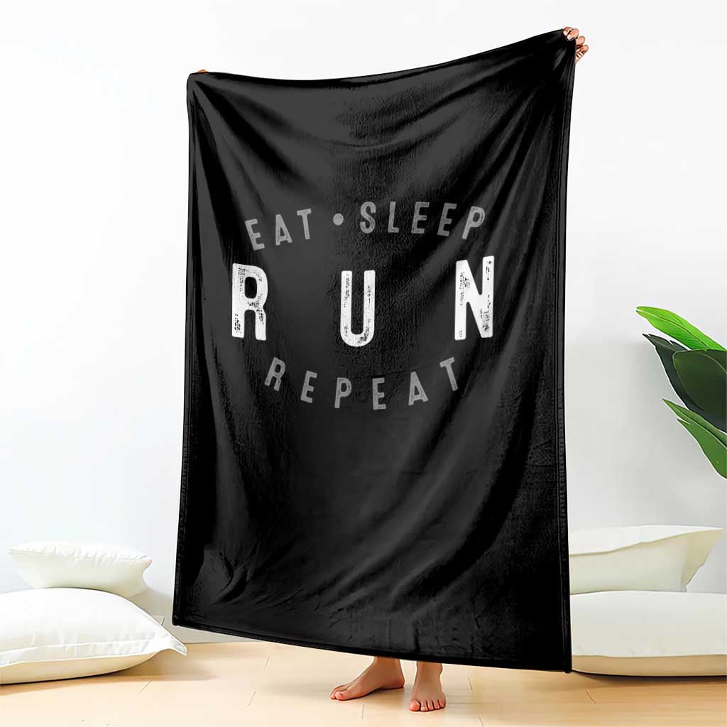 Eat Sleep Run Repeat Throw Blanket Marathon Runner