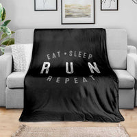 Eat Sleep Run Repeat Throw Blanket Marathon Runner
