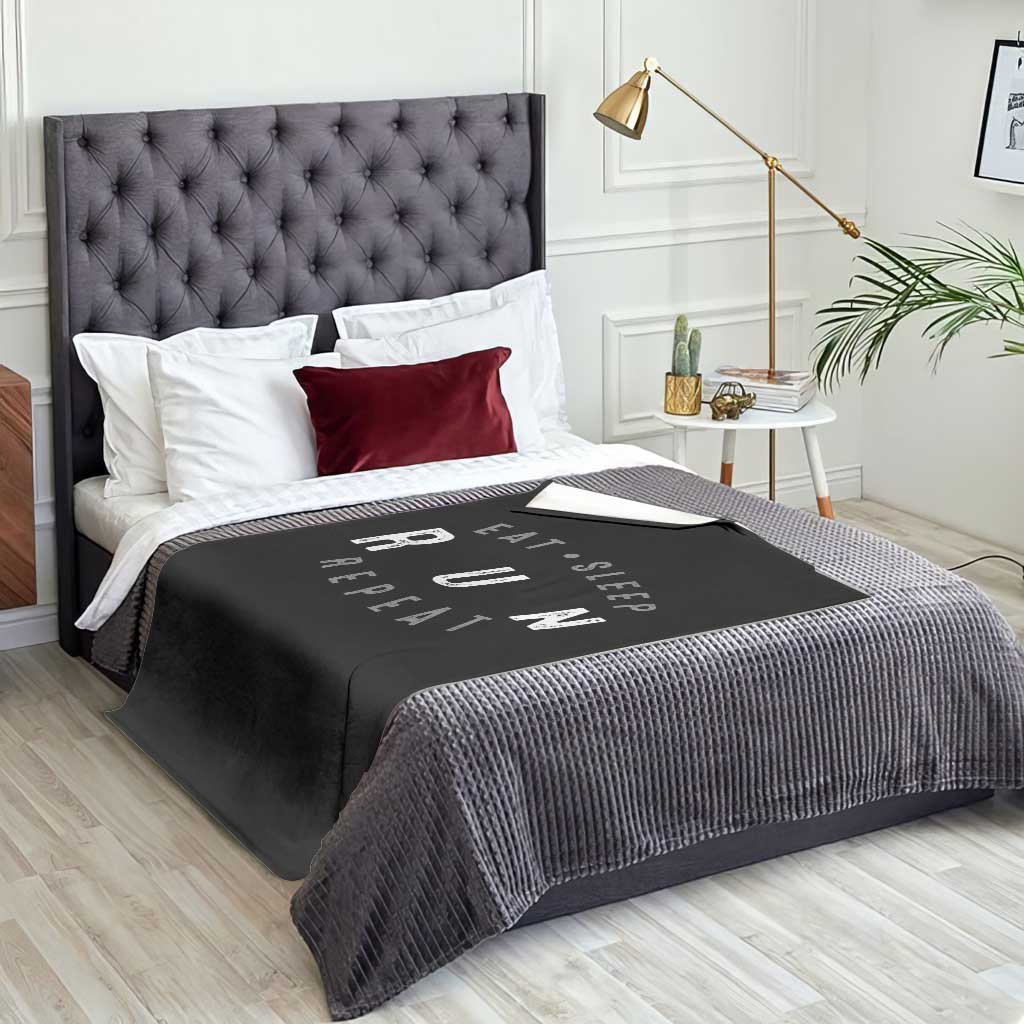 Eat Sleep Run Repeat Throw Blanket Marathon Runner