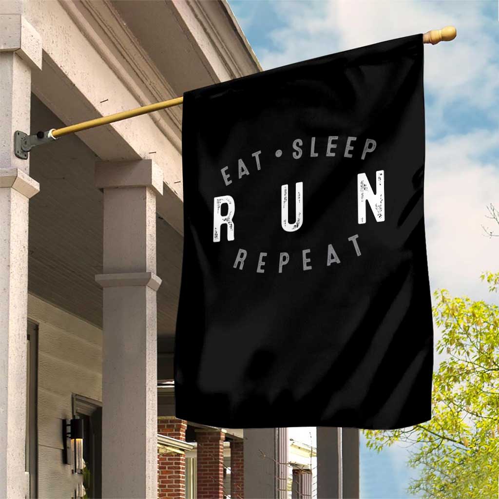 Eat Sleep Run Repeat Garden Flag Marathon Runner