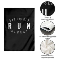 Eat Sleep Run Repeat Garden Flag Marathon Runner