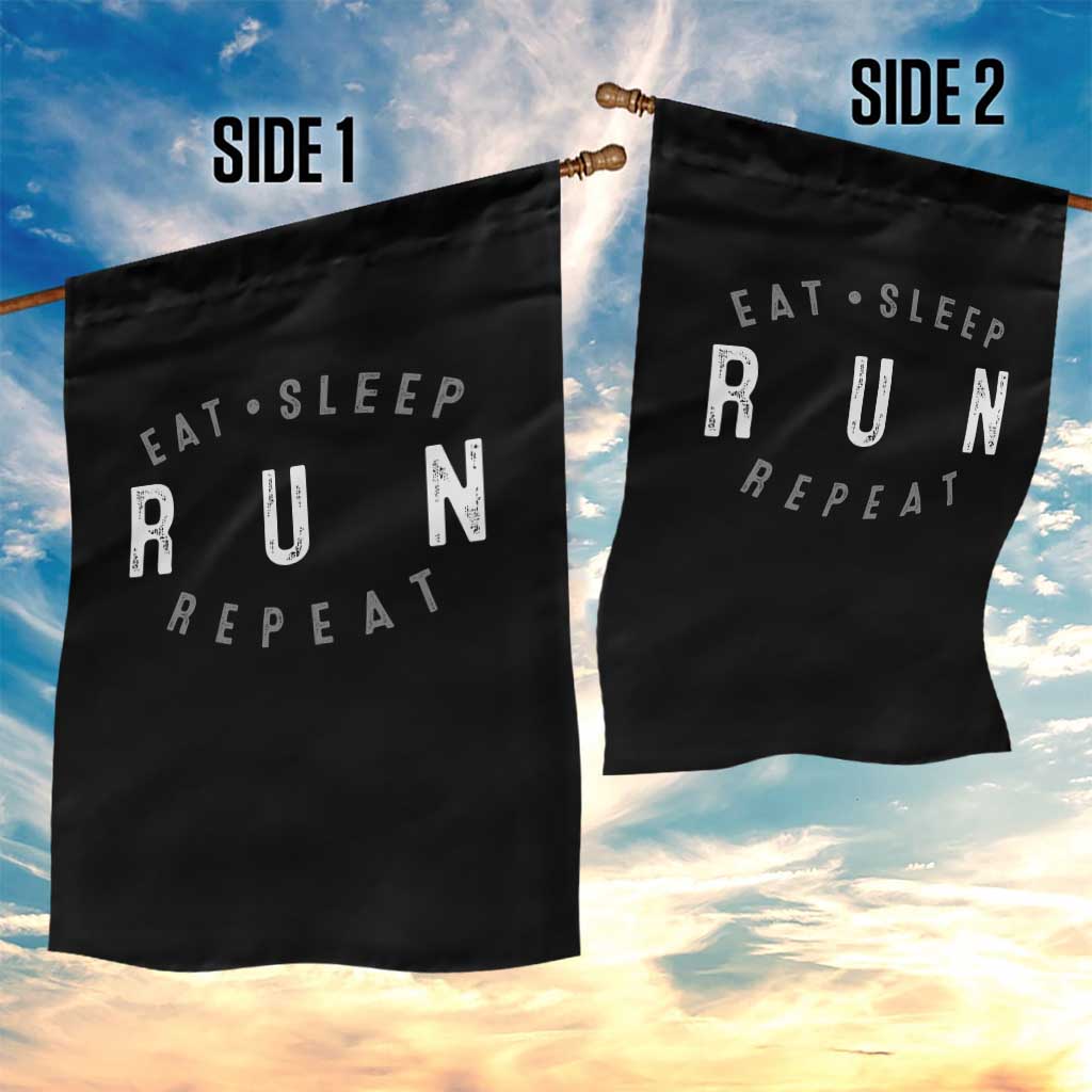 Eat Sleep Run Repeat Garden Flag Marathon Runner