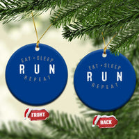 Eat Sleep Run Repeat Ceramic Ornament Marathon Runner