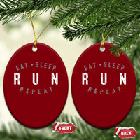 Eat Sleep Run Repeat Ceramic Ornament Marathon Runner