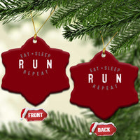 Eat Sleep Run Repeat Ceramic Ornament Marathon Runner