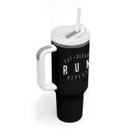 Eat Sleep Run Repeat Tumbler With Handle Marathon Runner