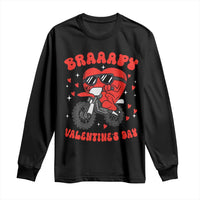 Braaapy Valentines Day Motocross Heart Long Sleeve Shirt