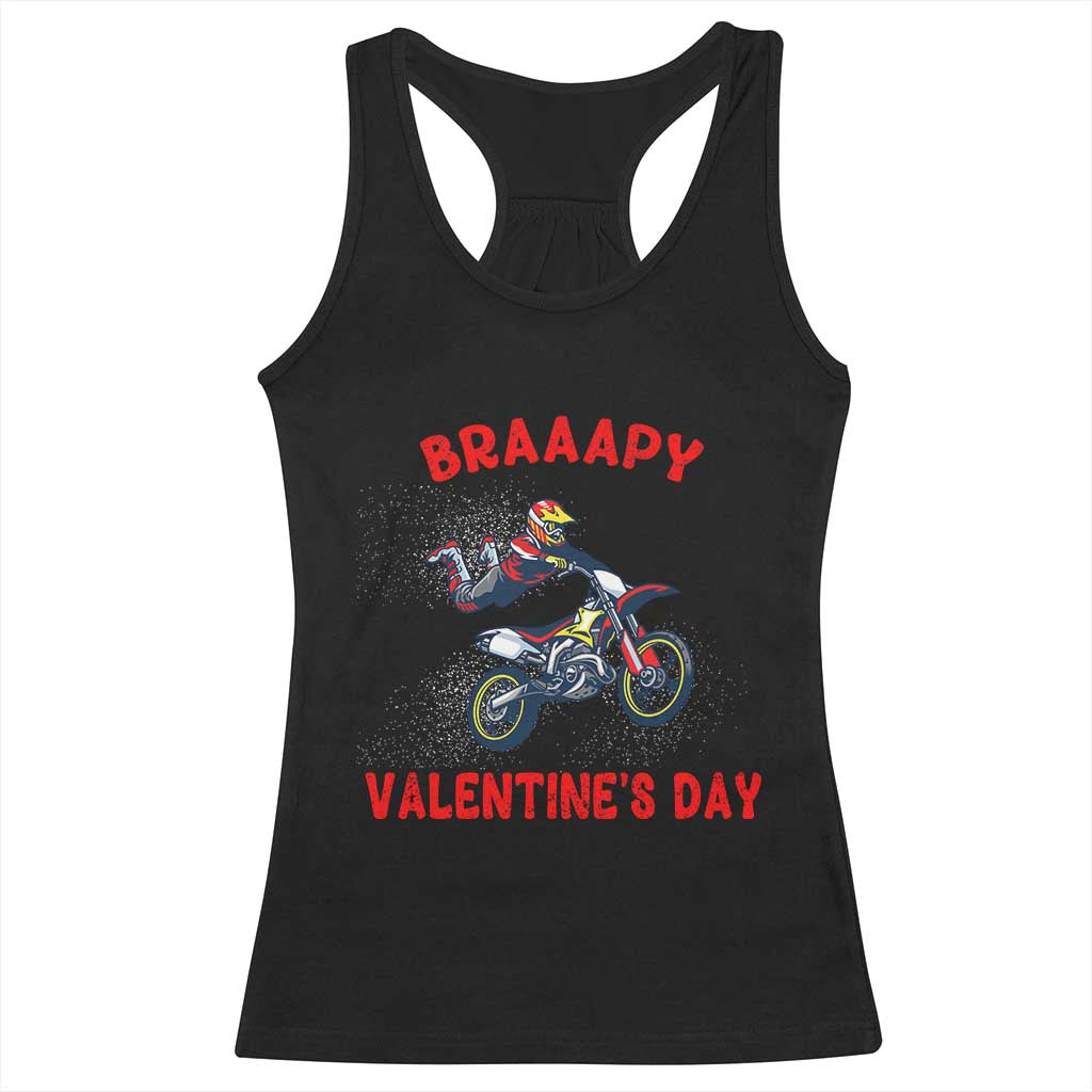 Braaapy Valentines Day Motocross Dirt Bikes Racerback Tank Top