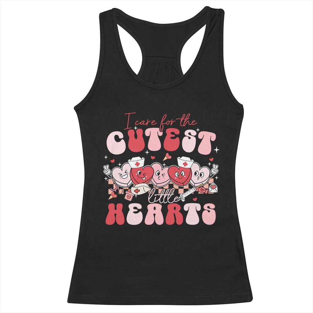 Nurse Valentine Gift Racerback Tank Top Care For Cutest Little Hearts