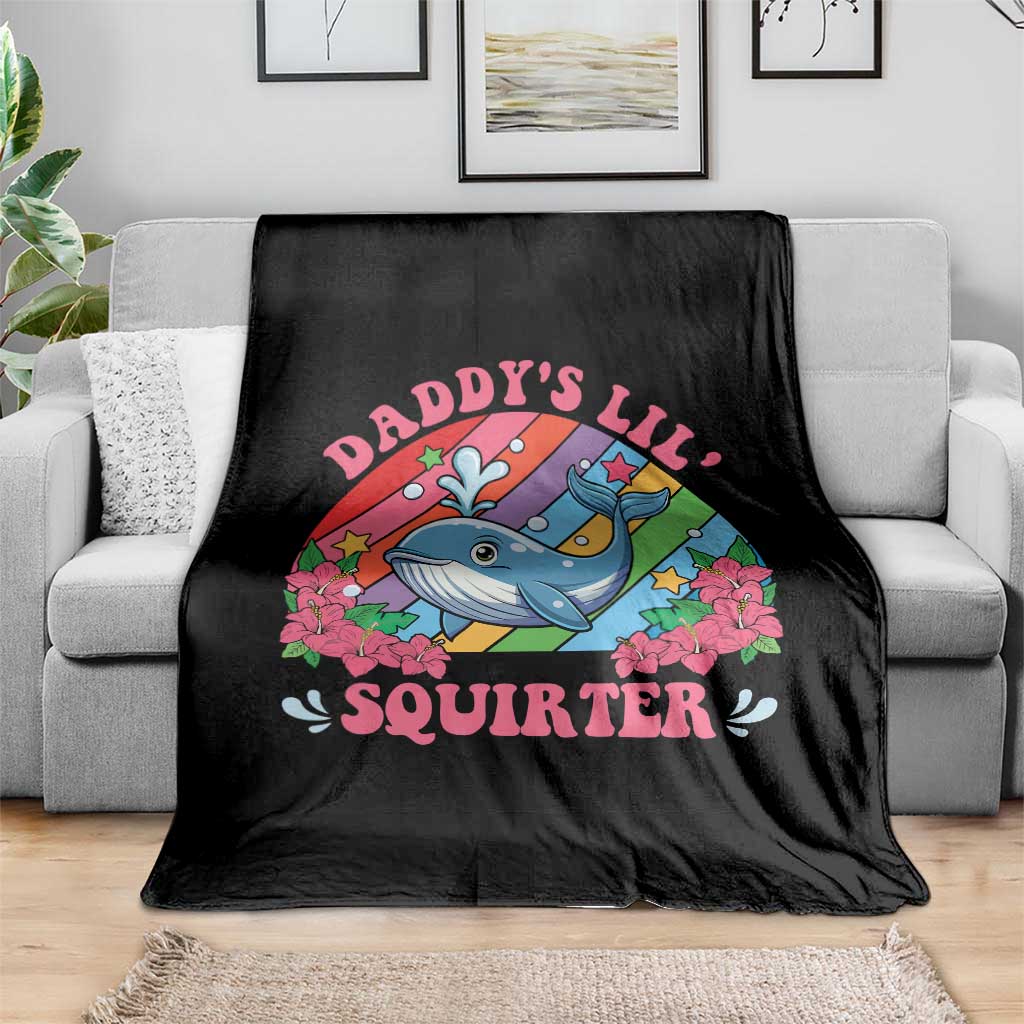 Funny Daddy's Lil Squirter Inappropriate Embarrassing Throw Blanket - Wonder Print Shop