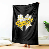 Bananas Coquette Bow Throw Blanket Retro Throwback Popular Fruit Humor Banana Classic