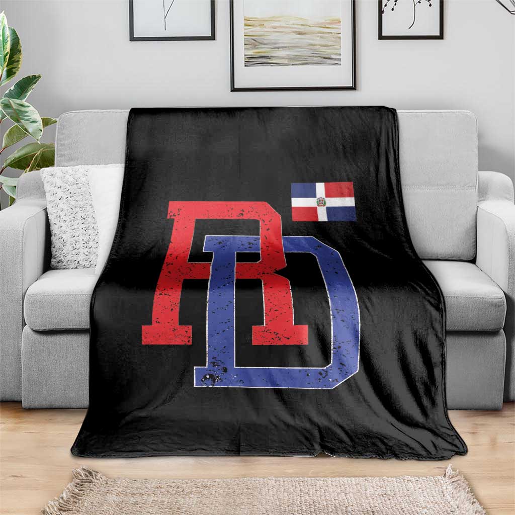 Dominican Republic Throw Blanket Distressed RD Flag Dominican Pride