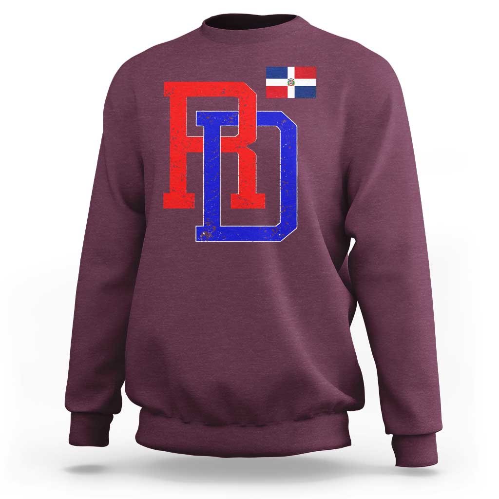 Dominican Republic Sweatshirt Distressed RD Flag Dominican Pride