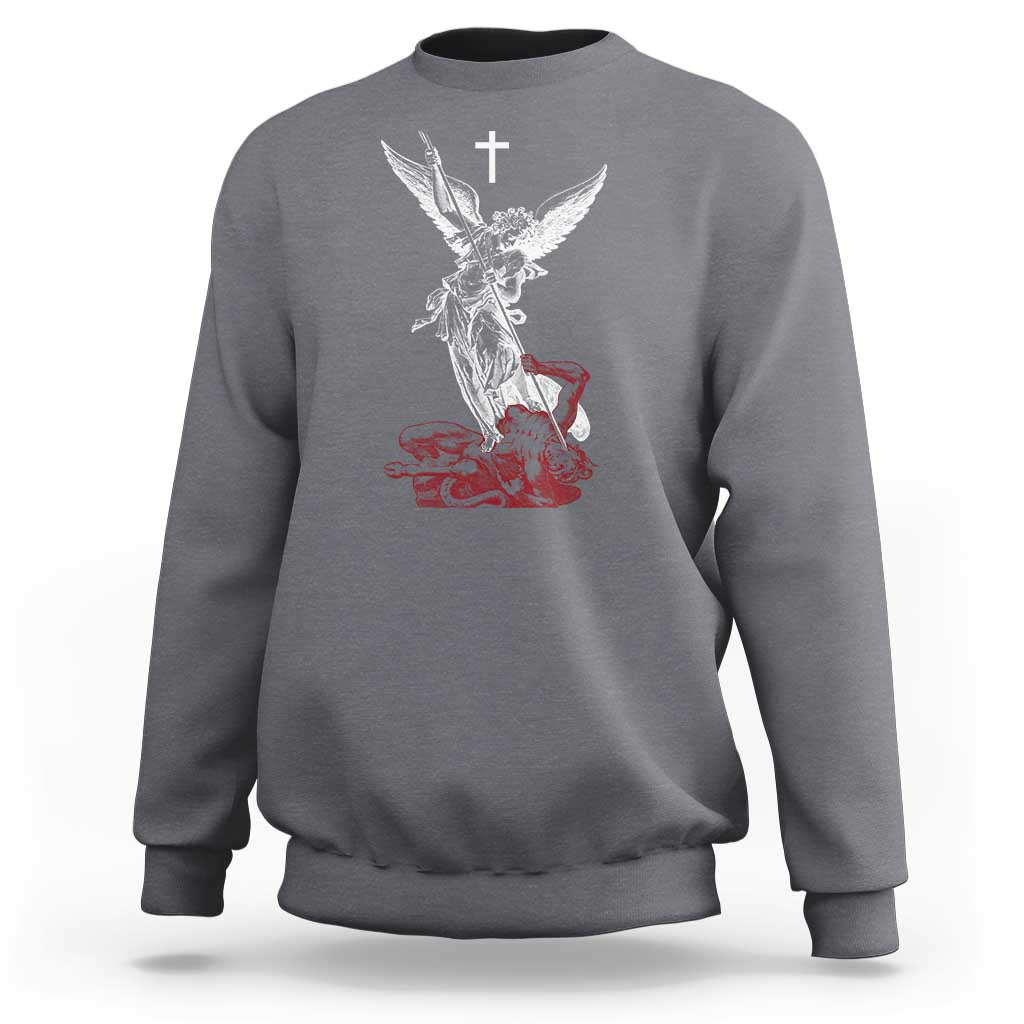 Saint Michael The Archangel Defeating Satan Sweatshirt