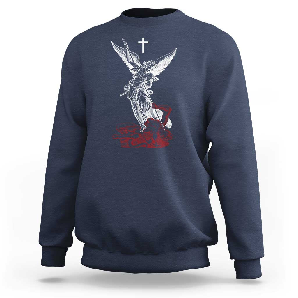 Saint Michael The Archangel Defeating Satan Sweatshirt