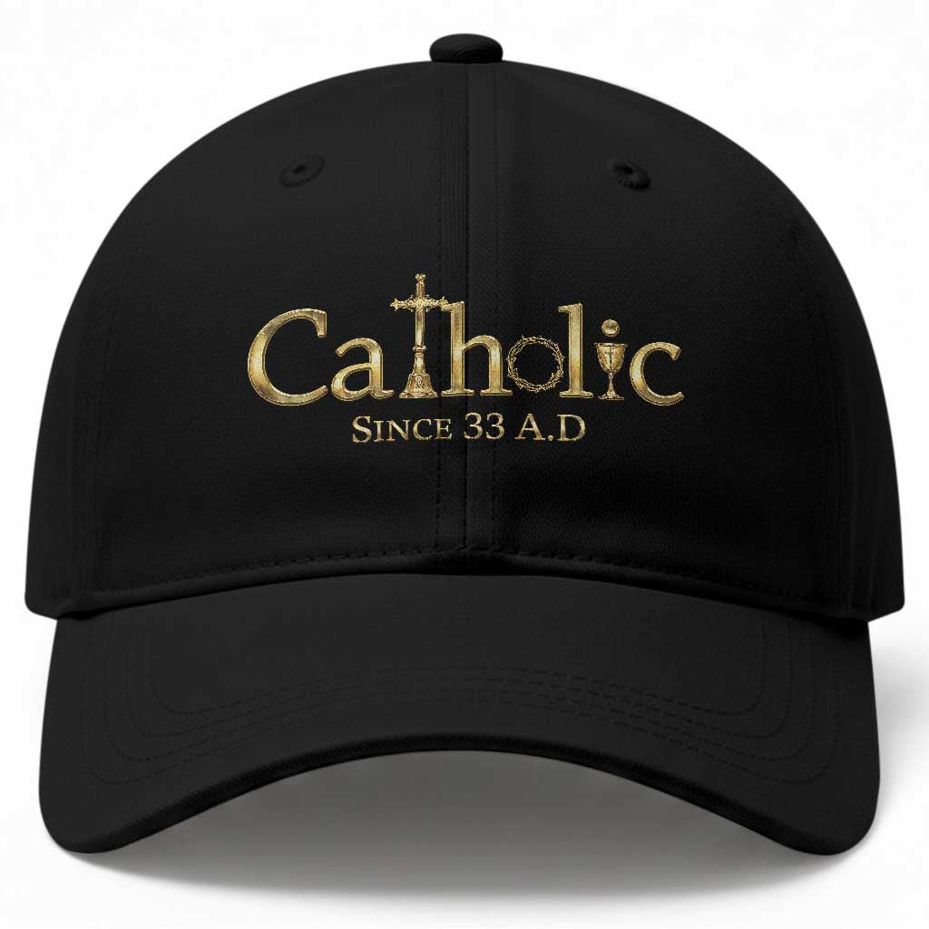 Catholic Since 33 AD Baseball Cap Christianity Crucifix Jesus Eucharist